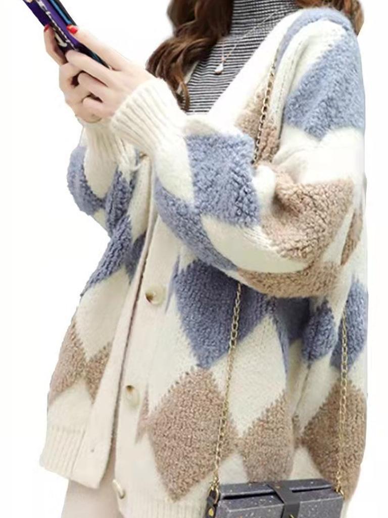 Oversized Ribbed Knit Cardigan Coat for Women - Autumn Fall Style