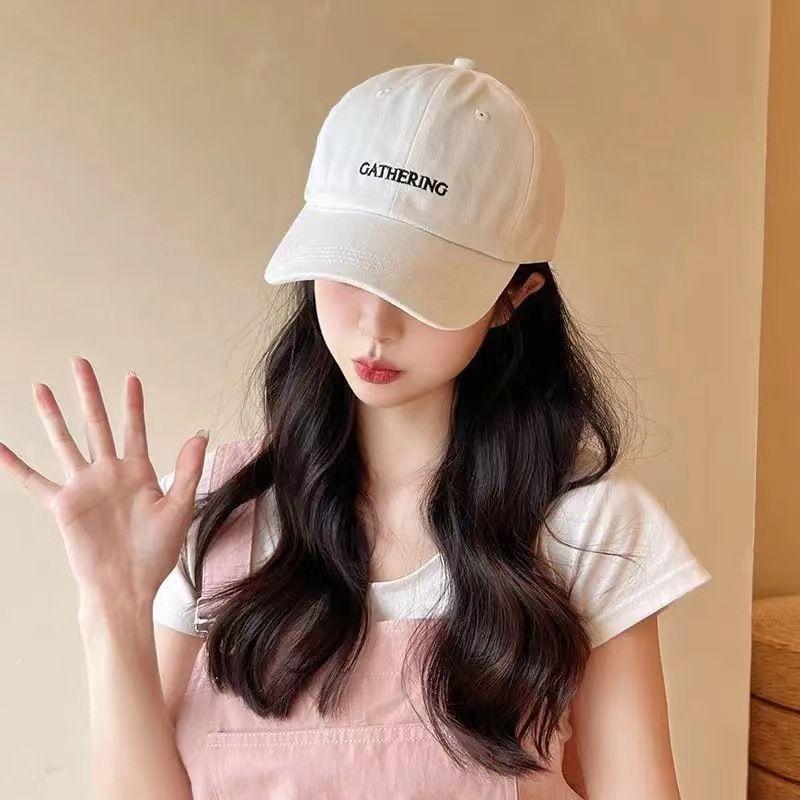

Dilraba Same Style Baseball Cap Ladies 2025 New Arrival Curved Brim Big Head Circumference Makes Face Look Smaller Sun-Proof Peaked Cap White