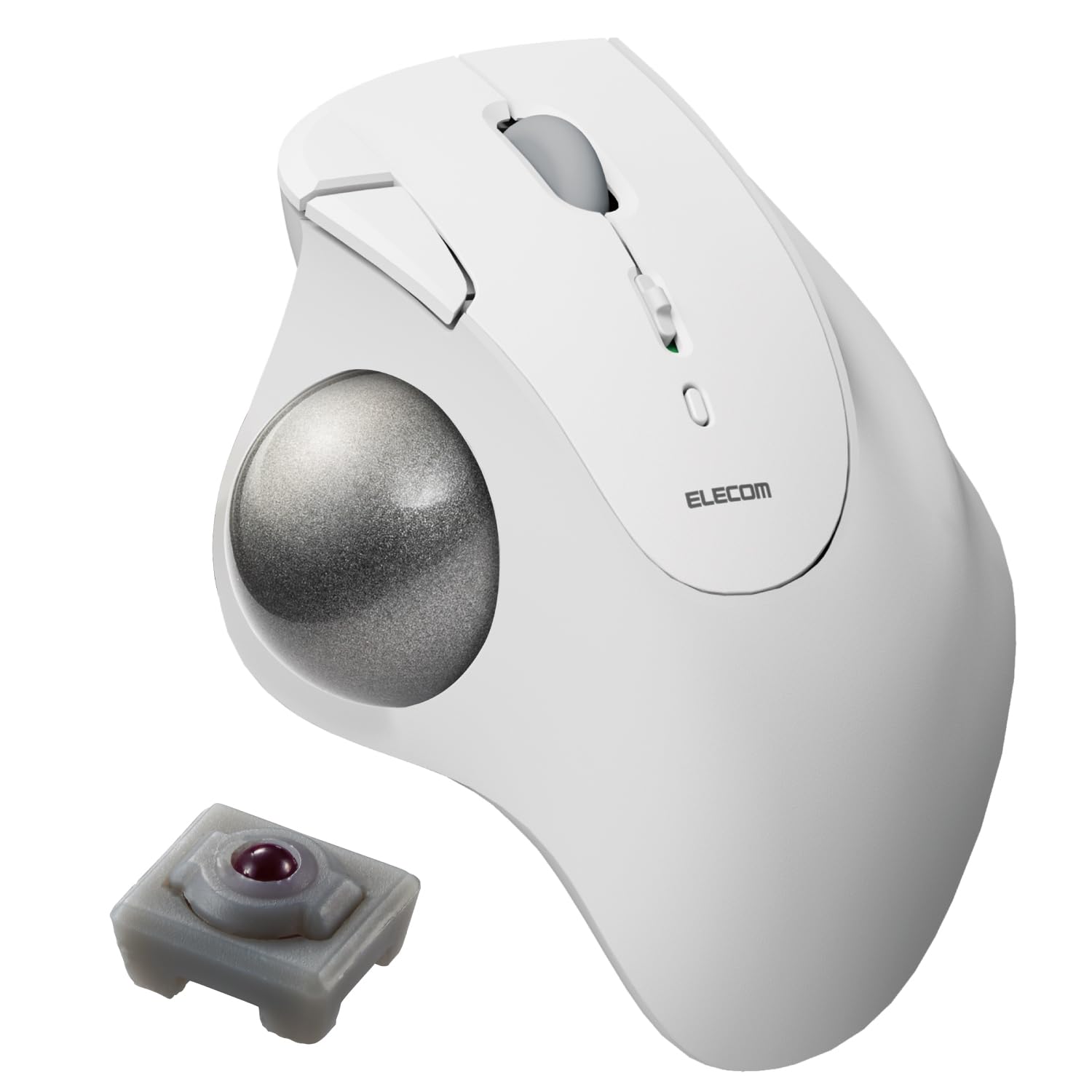 

ELECOM Wireless Trackball Mouse IST Bluetooth Thumb Operation 36mm Ball Artificial Ruby Support 5 Buttons Windows Mac Chromebook White M-IT10BRWH білий