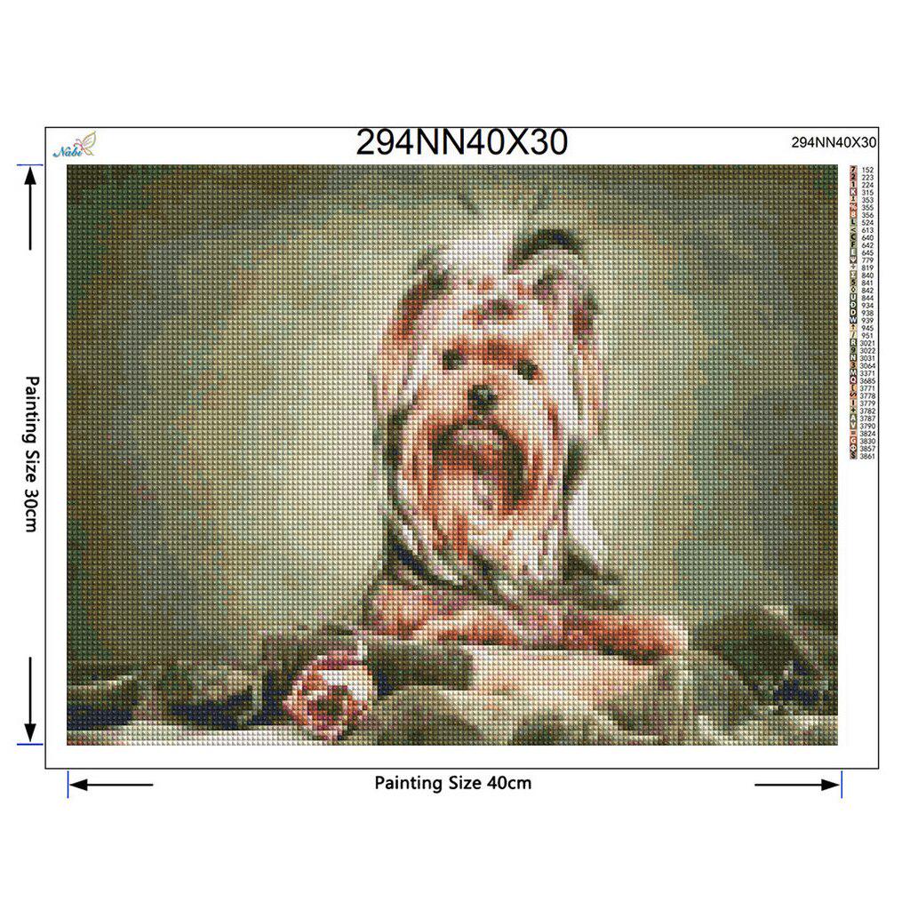DIY Diamond Painting Cross Stitch Dog Diamond Embroidery Animal Full Round Diamond Pictures