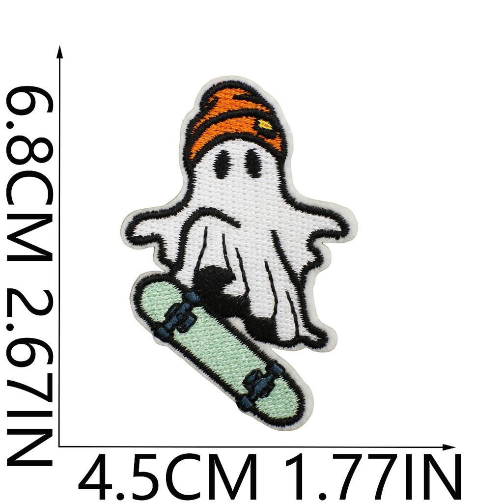 Halloween Cat Ghost Embroidery Cloth Sticker Holiday Decoration Flowers Witch Embroidery Chapter A Piao Bicycle Patch Sticker