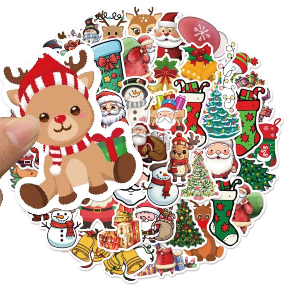 10/30/50pcs Cute Cartoon Winter Christmas Graffiti Stickers Aesthetic Decals Toys Waterproof DIY Phone Scrapbook Luggage