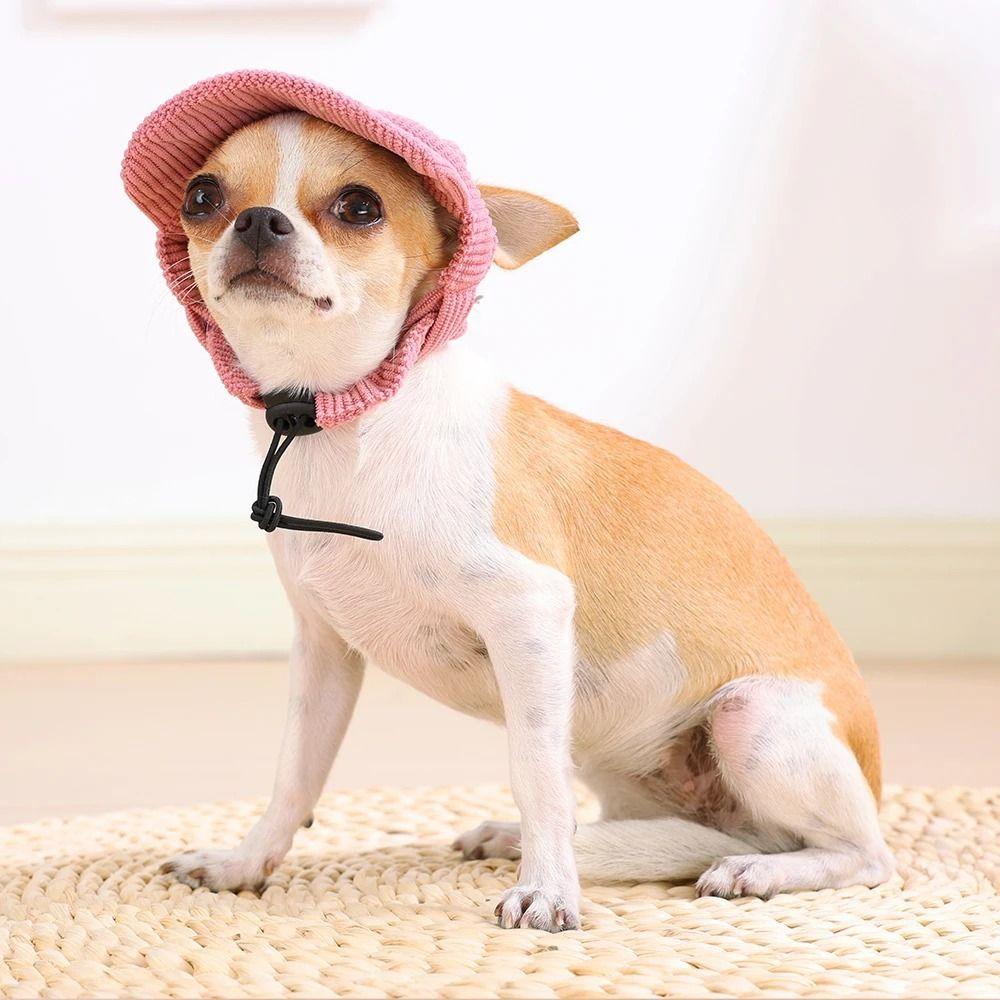 Breathable Dog Baseball Cap Corduroy Cat Headwear Multi-color Pet Sun Hats  All Season