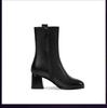 Women's Genuine Soft Leather Round Toe Ankle Boots - Autumn/Winter Mid-Calf, Medium Heel, Plus Velvet & Thickened for Men & Women