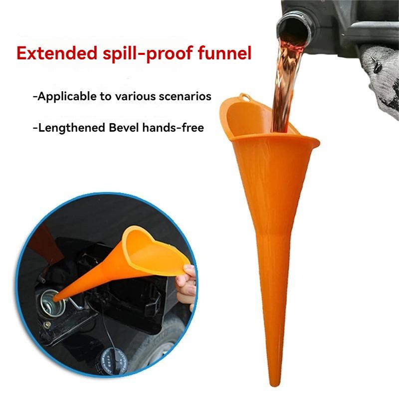 Car Long Stem Funnel Gasoline Oil Fuel Filling Tools Anti-splash Plastic Oil Funnel Motorcycle Refueling Tools Auto Accessories