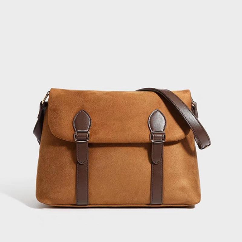 Новая ретро замшевая сумка-мессенджер осень-зима 2025, сумка-мессенджер на плечо большой вместимости Reba Tongganqu Maillard