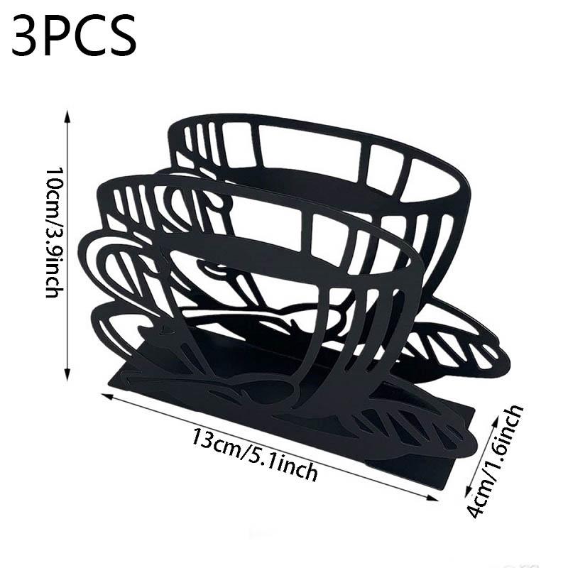 Standing Napkin Dispenser For Table Black Stainless Steel Coffee Cup Butterfly Theme Napkin Holder for Kitchen Restaurant Table