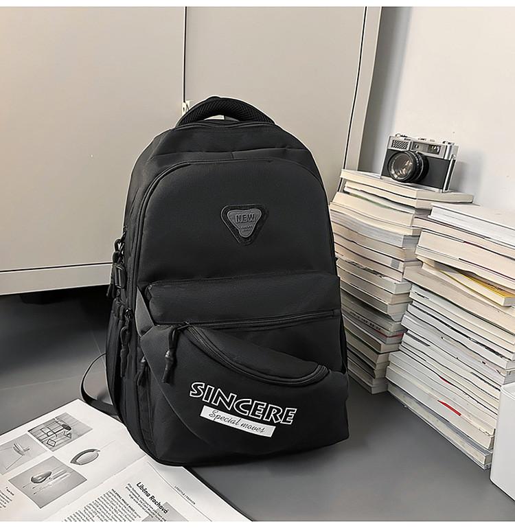 

Casual Contrasting Color Nylon Backpack With Letter Print Design For Students