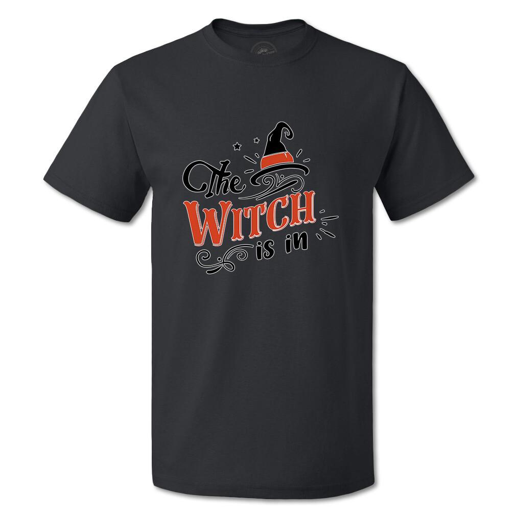 Funny Graphic T Shirts Halloween The Witch Is in Cotton Owl Top Punch M