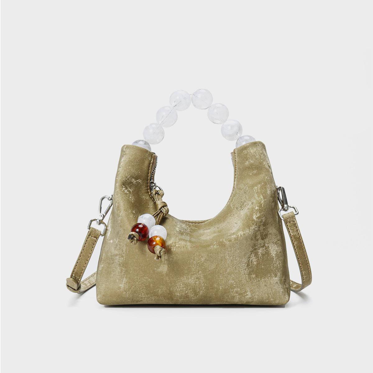 

New Chinese Style National Style Satin Lunch Box Bag Satin Surface Gradient High-end Niche Handbag Fashion Versatile Genuine Leather Women s Bag
