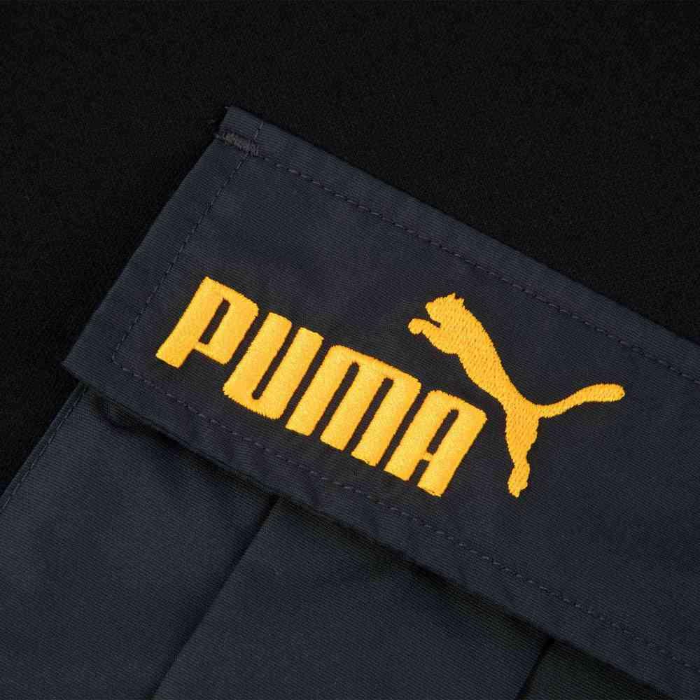PUMA Logo Print Pocket Crew Neck Pullover Sweatshirt Men Tops Black 539699-01