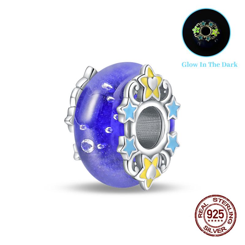 Classic Copper Colorful Butterfly Dolphin Luminous Glass Charms Beads Fit Original Bracelets Fine Diy Jewelry Gift