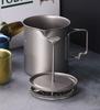 Oem Camping Accessories 750ml Outdoor Camping Titanium Alloy Coffee Pot With French Coffee Filter Press Titanium Alloy Pot