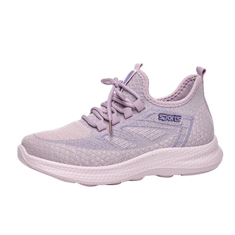 Special Spring And Summer Women'S Shoes Fashion Sports Light And Comfortable Soft Sole Elastic Fly-Woven Breathable Mesh Running Shoes