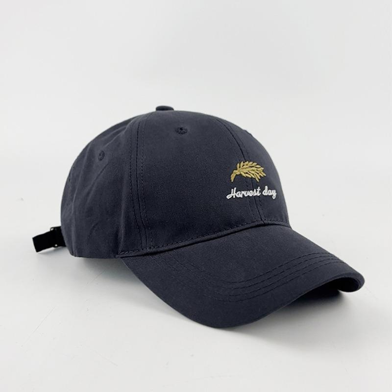 New hat women's personality fashion letters wheat ear embroidery baseball cap outdoor sunshade sunscreen windproof cap men