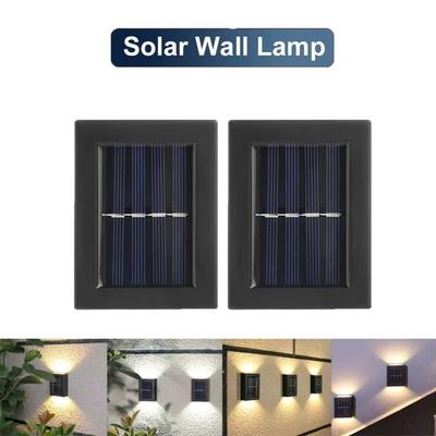 2 Stück Wasserdichte Solare Wandleuchte Solarbetriebene Dekorationsleuchte Solar-Spotlicht Auf-Ab-Beleuchtung LED-Solarlicht