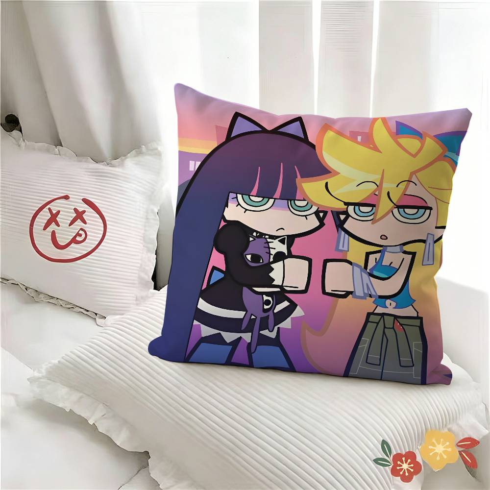 Panty And Stocking With Garterbelt Scanty Anime Pillow Case Fashion Square Pillowcase Bedroom Sofa Room Ins Decoration Leisure