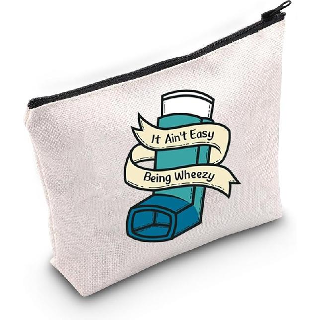 JXGZSO Asthma inhaler Bag It Ain t Easy Being Wheezy Organization Bag Respiratory Therapist Gifts It Ain t Easy Being Wheez