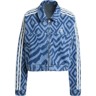 Originals X Farm Rio Kollaboration SS24 Bequem Modisch Vielseitig Reißverschluss-Design Langarm Jeansjacke Damenjacken Blau IW0793