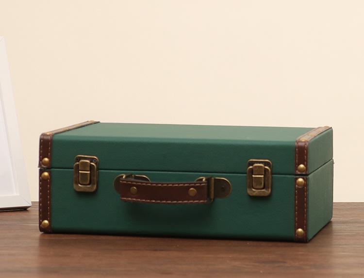 Vintage American Retro Leather-Wooden Suitcase Display and Photography Prop