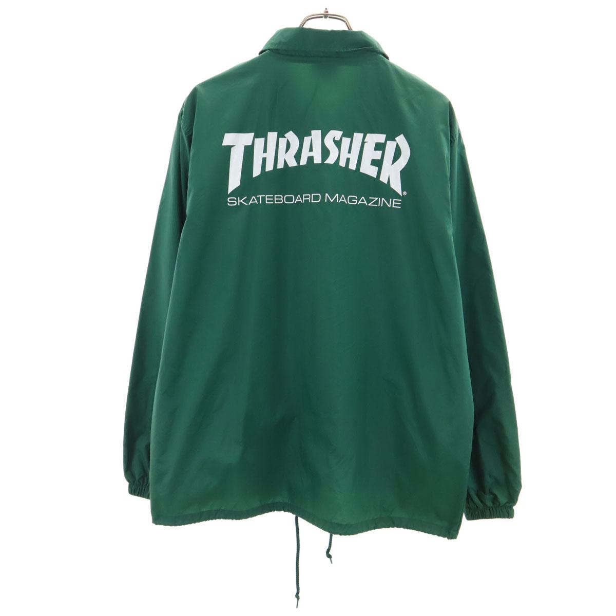 

THRASHER Back logo Coach jacket L green Men s Used
