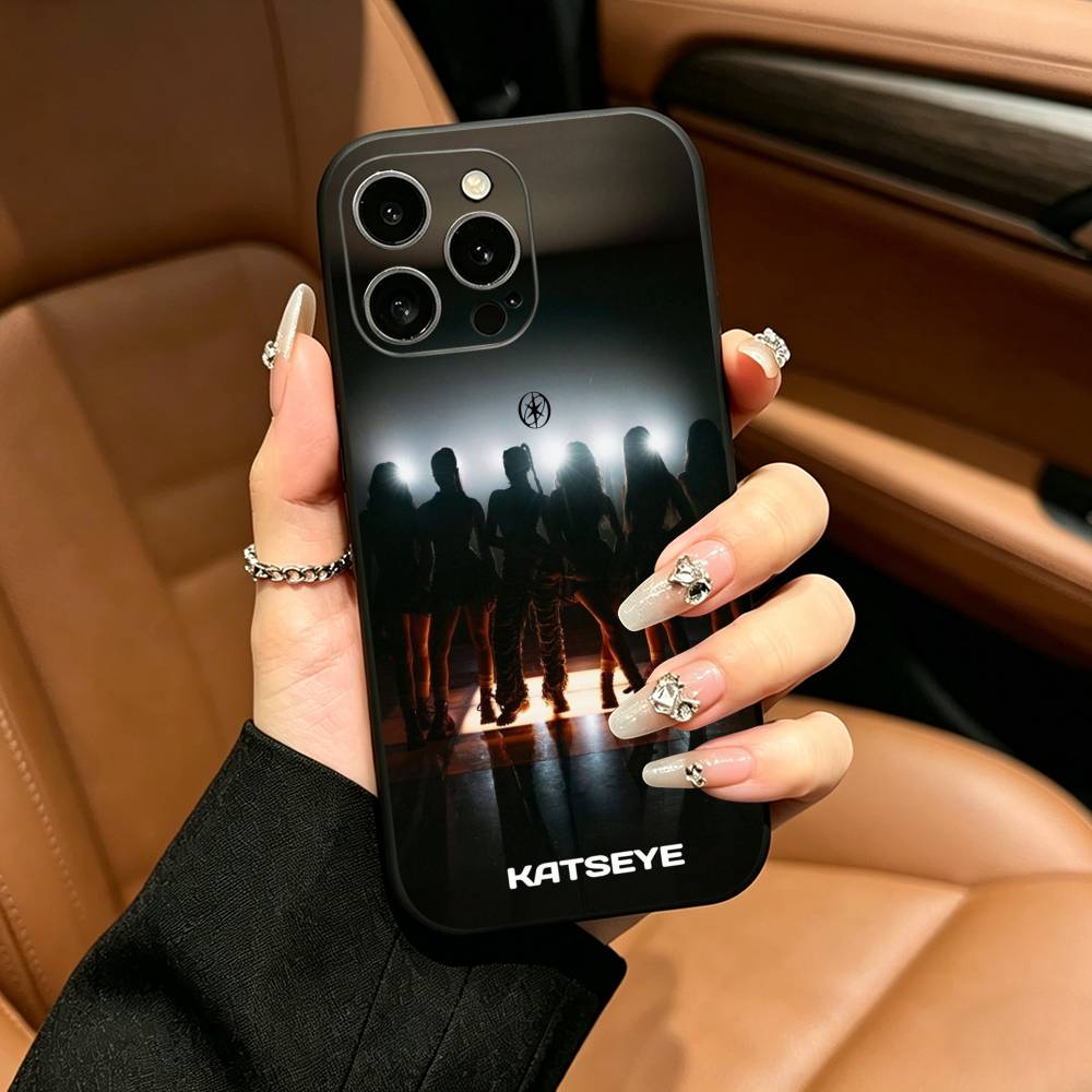 KATSEYE Music Group  Phone Case For iPhone 17,16,15,14,13,12,11 Pro Max,16/15/14Plus,XS Soft Black Cover