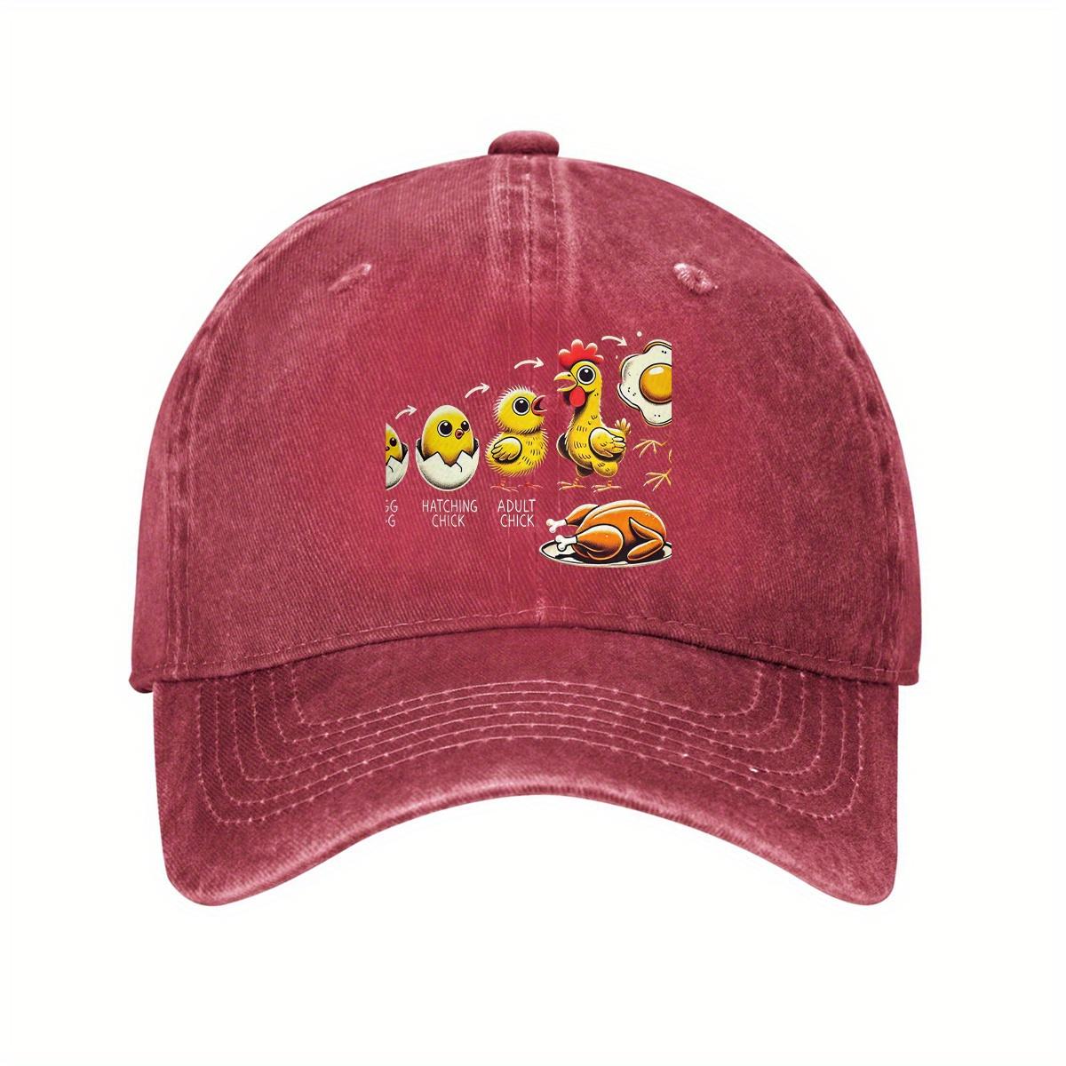 

Chicken Life Cycle Evolution Graphic Baseball Cap Adjustable Cotton Casual Hat for Men Women One Size