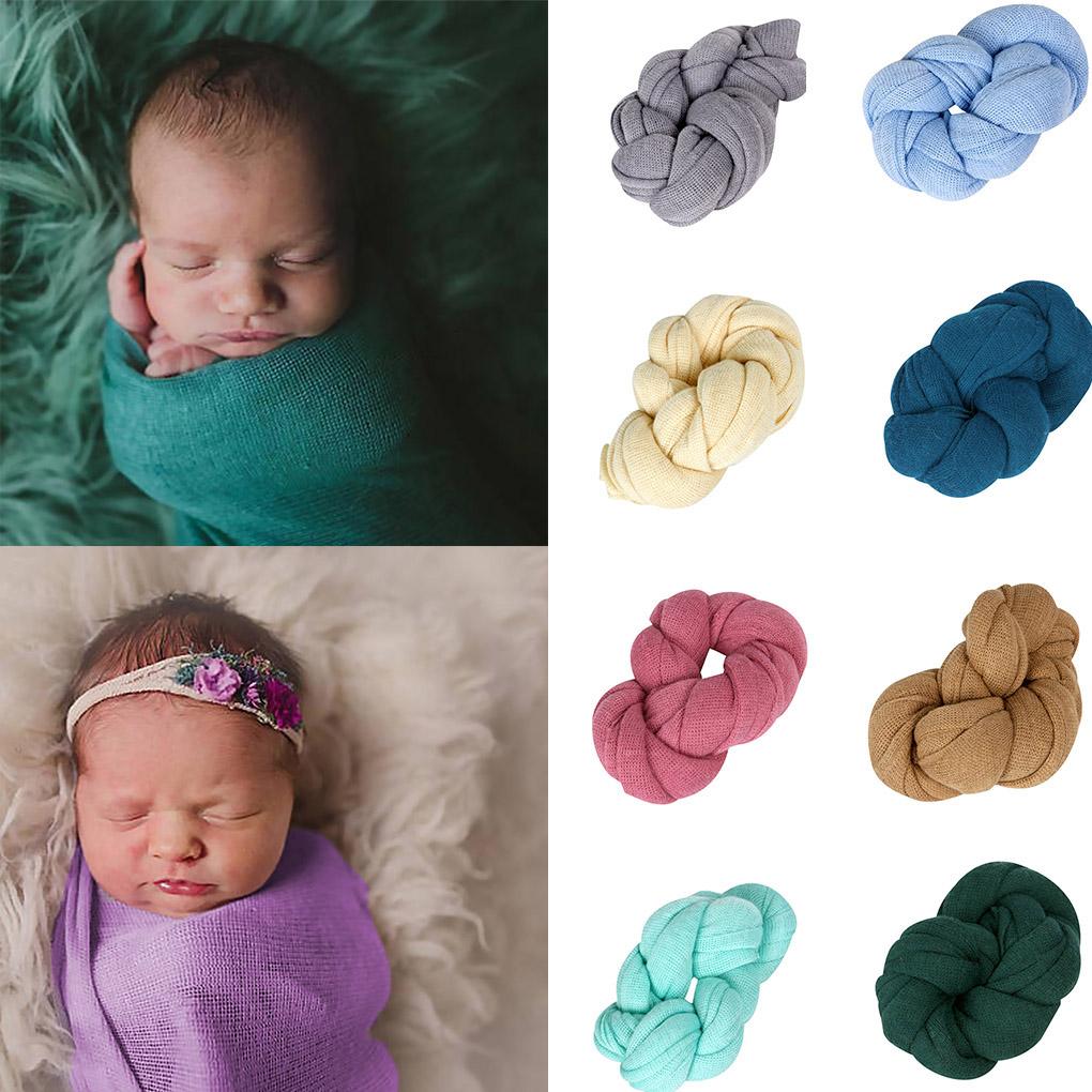 Newborn Stretch Knit Solid Wrap Baby Photography Props Blanket Infant Photo