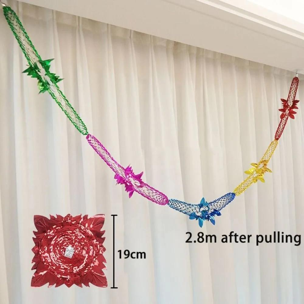 2/4/8Pcs Multi Colour Ornaments Party Supplies Christmas Decor Ceiling Wreath Metalic Foil Garland Hanging Decoration
