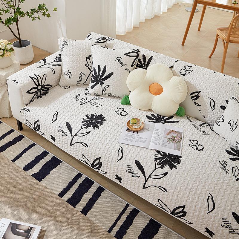 Qulited Cotton Sofa Cover Modern Floral Printed Sofa Cover Towels Anti-slip Couch Cover Pattern Design Quilting Sofa Covers