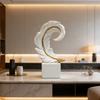 Ornamenti Piumati Eleganti per l'Ingresso Scultura Astratta in Resina con Base per Tavolino Ufficio Decorazione per la Casa