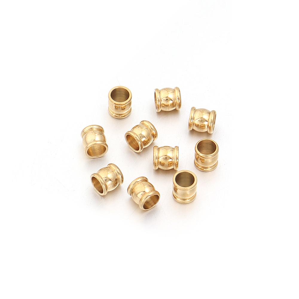 

10-20pcs/lot Drum Shape Spacer Beads Stainless Steel Beads Large Hole Beads For Jewelry Making DIY Bracelet Necklace Accessories