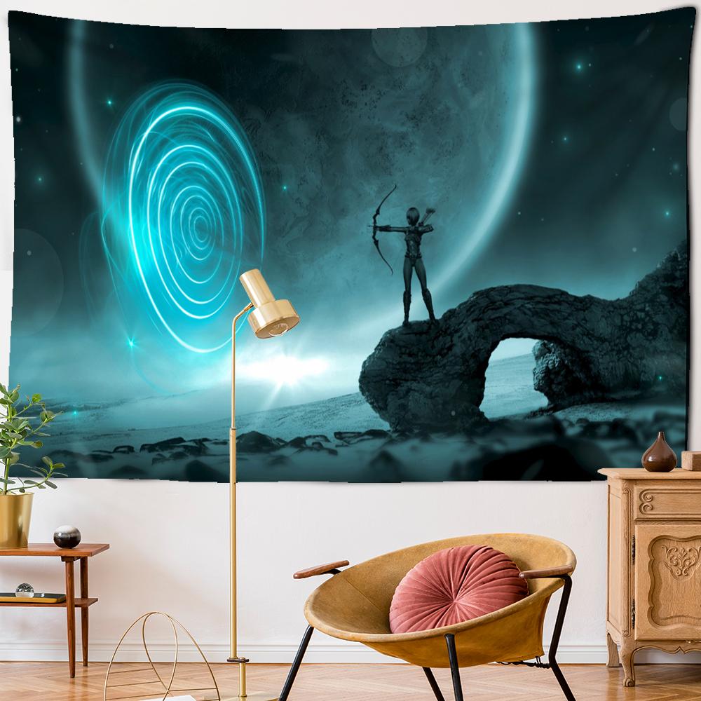 Science Fiction Oil Painting Tapestry Wall Hanging Bohemian Cartoon Hippie Psychedelic Carpet Art Room Home Decor