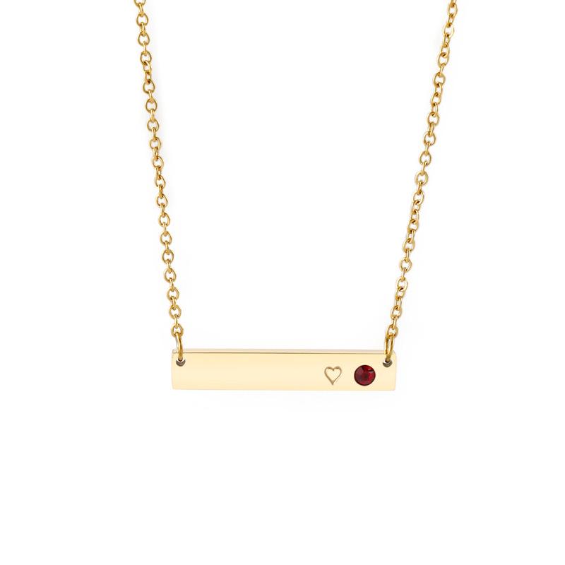 

Барное колье с инкрустацией камнями рождения и цепочкой для ключицы - Персонализированные украшения из Японии и Кореи. Necklace