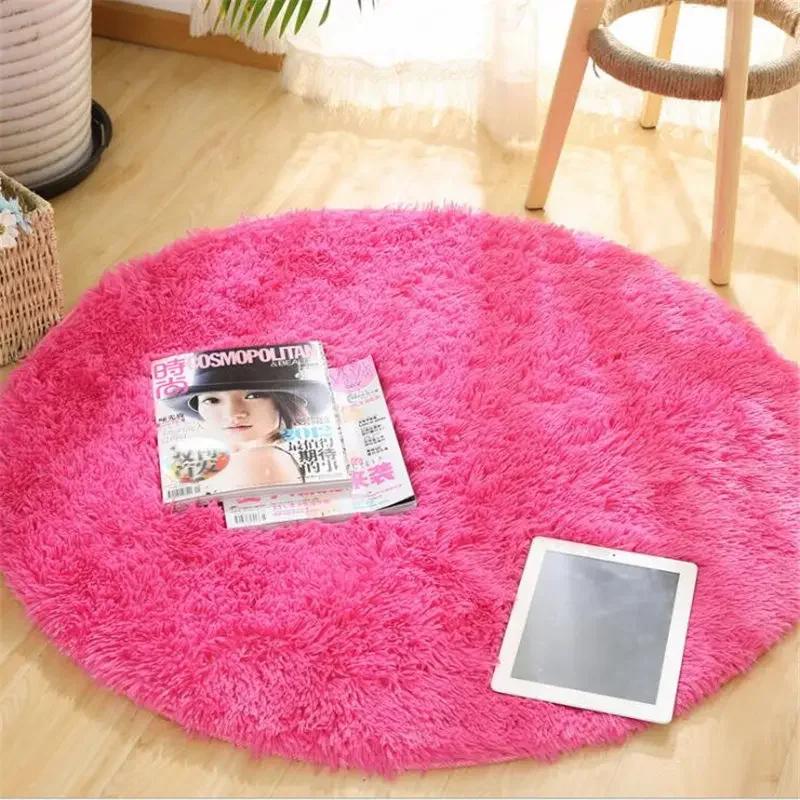 Super Soft Plush Round Rug Mat Fluffy White Carpets for Living Room Home Decor Bedroom Kid Room Decoration Salon Thick Pile Rug