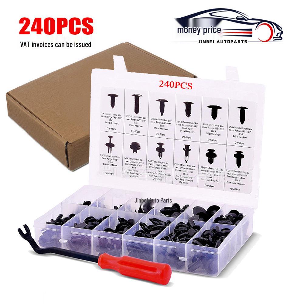 240PCS Snap Fasteners for Ford, Honda, Toyota, GM: Push-Pin Clips & Rivets