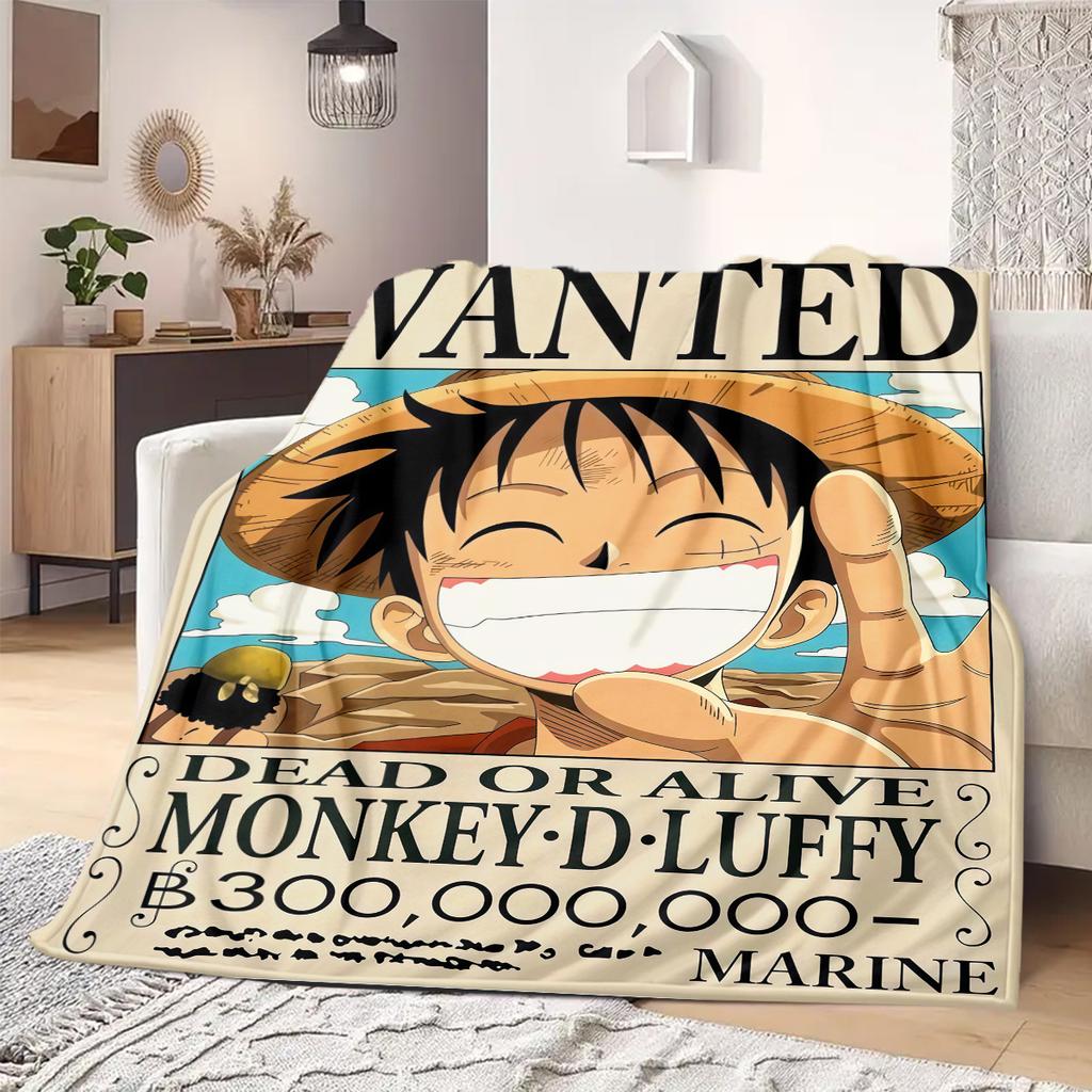 Luffy D Print Blanket Warm Comfortable Flannel Blanket Suitable for Bedrooms,Sofas, Beds,Chairs,Travel -QIAO48