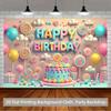 2D Sweet Cake Candy Happy Birthday Backdrop for Baby Shower Party Supplies