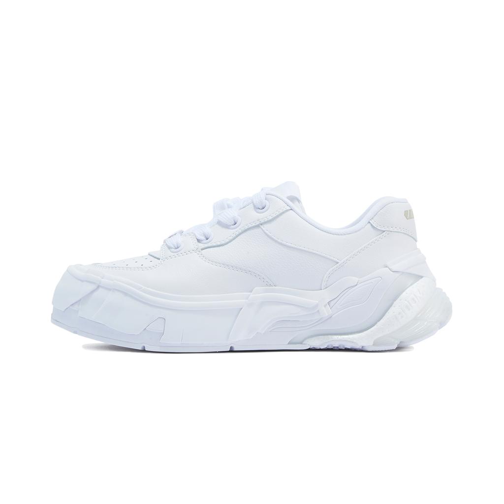 Li Ning Wu Ji Comfortable Versatile Non-Slip Wear-Resistant Low-Top Skate Shoes Women Sneakers White AZGT084-1