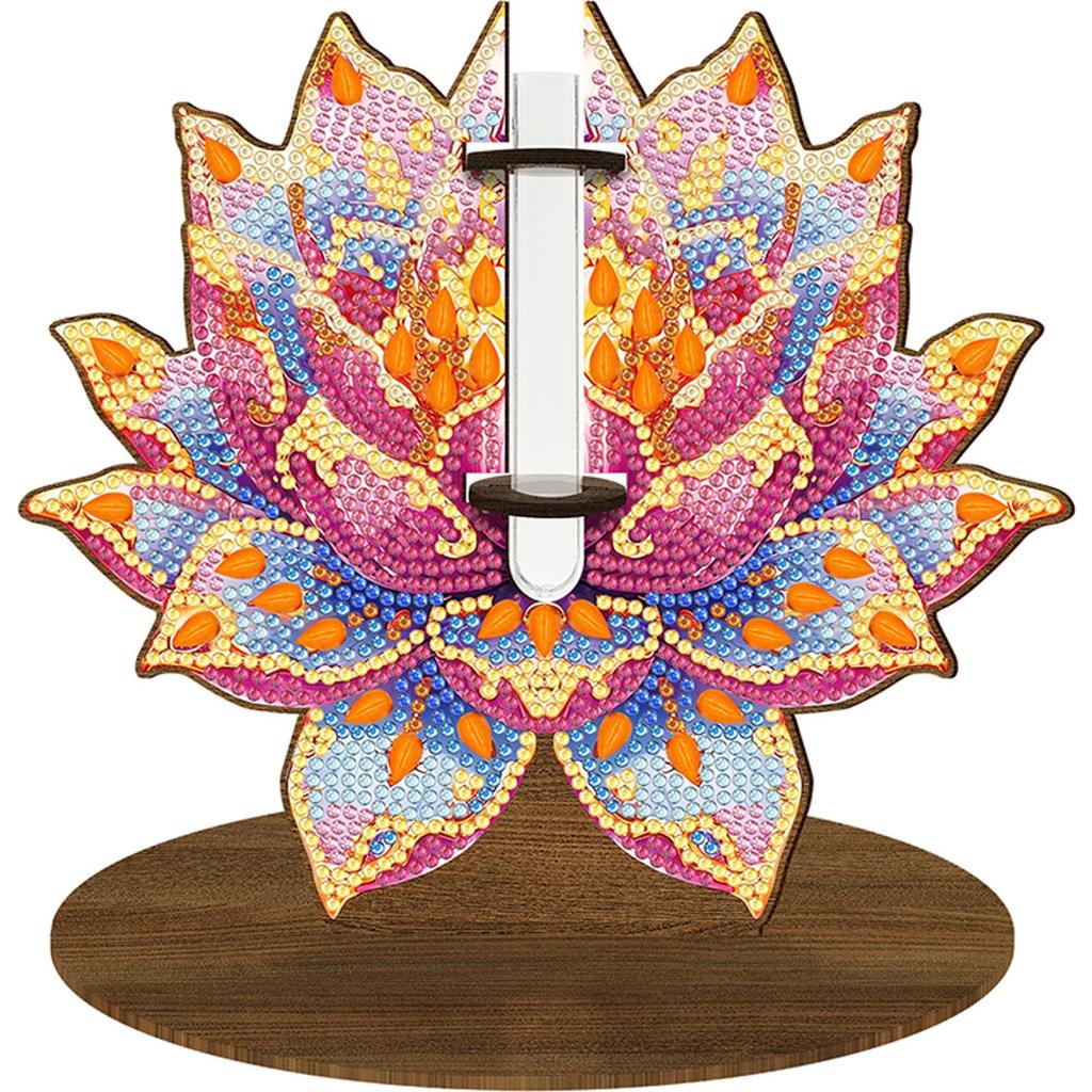 Wood Butterfly Diamond Painting Vase Diamond Painting Tabletop Ornaments Kit Rhinestones Desktop Ornaments for Home Office Decor