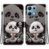 Handmade PU Leather Flip Case for Xiaomi Redmi Note 14S Anti-Slip Shockproof Cover with Wrist Strap & Heart/Rose Cat Designs