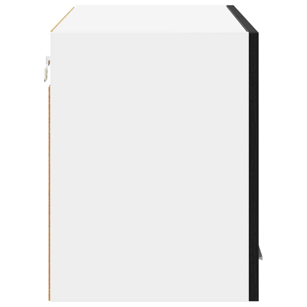 Hanging Cabinet Black Oak and White 80 X 31 X 40 Cm