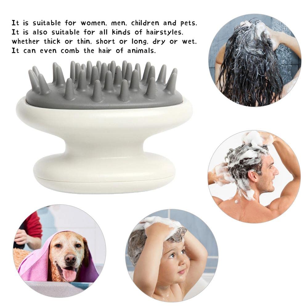 Mockery Hair Scalp Massager Shampoo Brush with Soft Bristles Silicone Scrubber, Hair Massager, Dandruff Comb, Scalp Exfoliator for Hair Growth, D