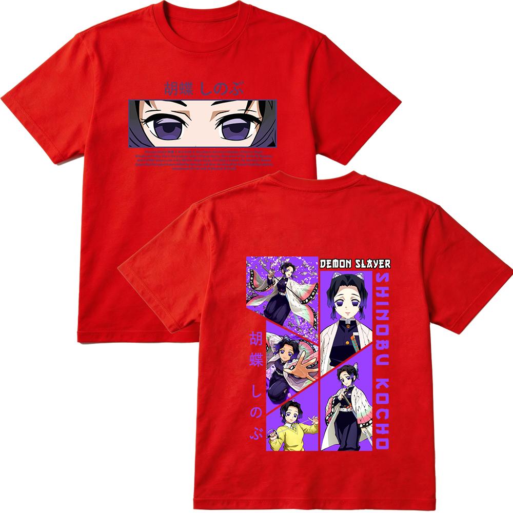 Kimetsu no Yaiba Shinobu Kocho Anime Print Cotton TShirt for Kids Adults Family Matching Outfit Women 100