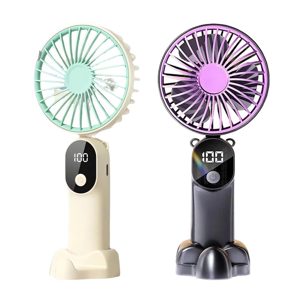 Portable Handheld Fan Portable 6 Speed-Apricot White Mint