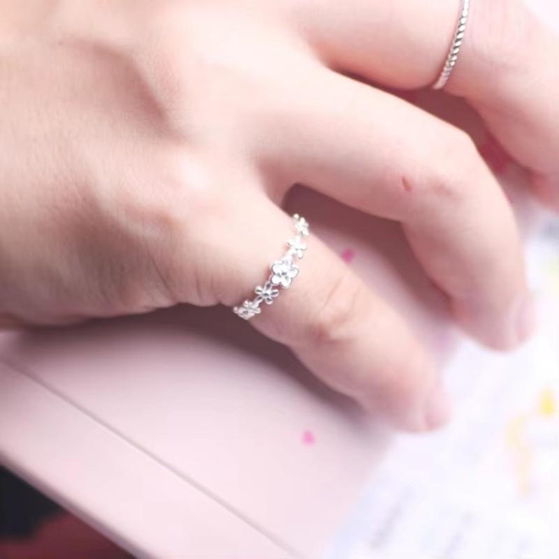 REETI 925 Silberringe Für Damen Kleine Blume Offener Ring Dame Allergievorbeugend -silber-schmuck