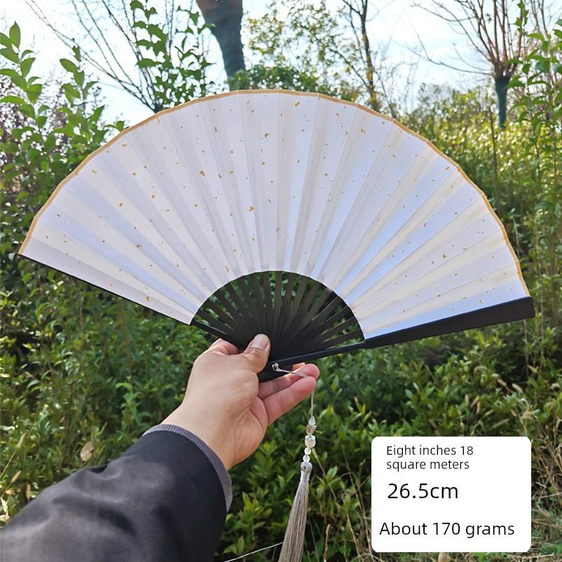 Legierter Faltfächer, Handwerksfächer, Hochwertiger Fächer im chinesischen Stil, Reiner Metallfächer, Geschenk für Freund, Version mit Geschenkbox