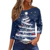 Women's 3D Snowman Printed Christmas Theme Round Neck Long Sleeve T-shirt Casual Comfortable Polyester Christmas Party Pullover