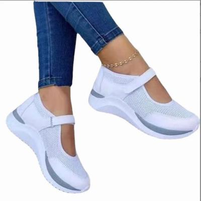 Atmungsaktive Outdoor-Sneakers aus Mesh mit vulkanisierter Sohle, Damenschuhe, flache Schuhe, lässige Plateauschuhe, Reiseschuhe, Wanderschuhe, große Größe