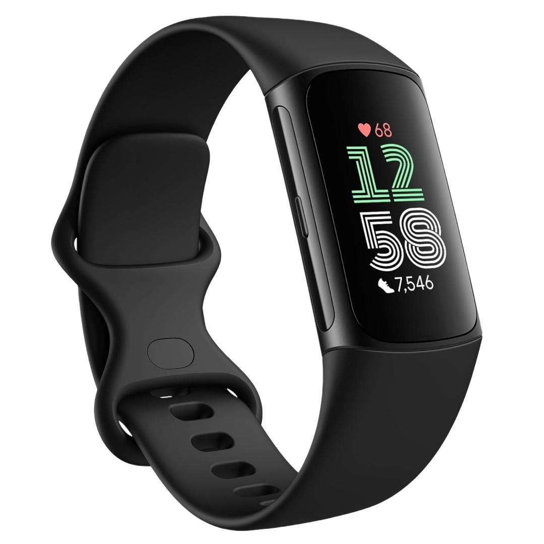 

Fitbit Charge 6 Smart Fitness Tracker with ECG,Heart Rate,SpO2,GPS,Sleep Stress Monitor, Waterproof Watch for Running & Swimming чорний